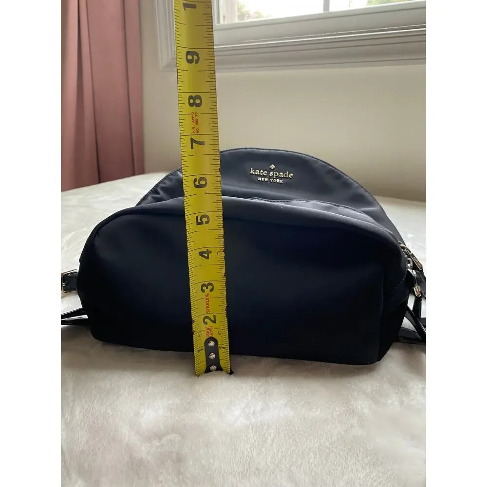 Kate Spade Nylon Mini Backpack Leather Straps 3 Sections Travel Career GUC